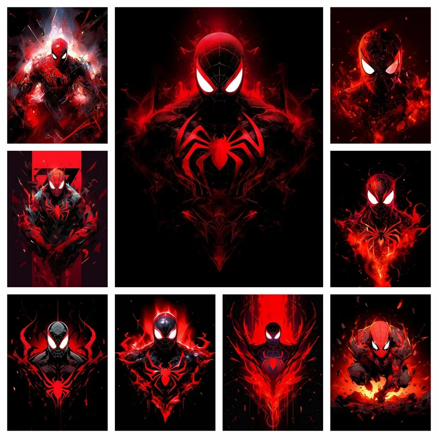 

Spider Man 5D DIY Diamond Painting Cross Stitch Marvel Superhero Cartoon Mosaic Embroidery Rhinestones Home Decor Kids Gift