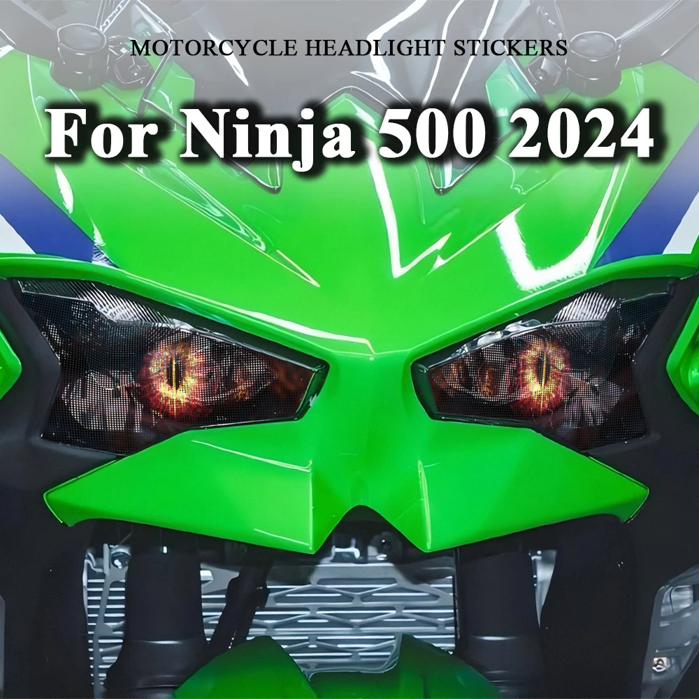 For Kawasaki Ninja 500 NINJA500 Ninja500 2024 Motorcycle Headlight Stickers Accessories Motorbike Head Light Protective Decals