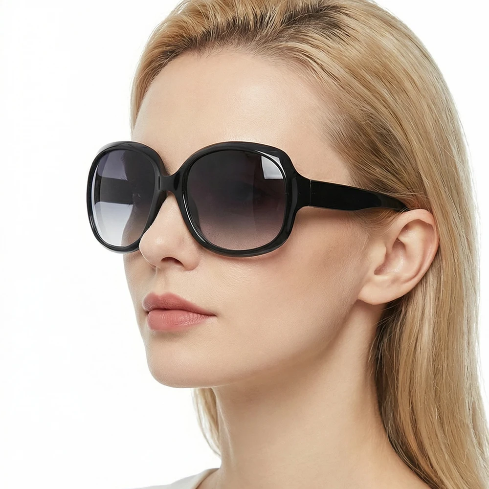 Vintage Oversized Polarized Round Sunglasses for Women