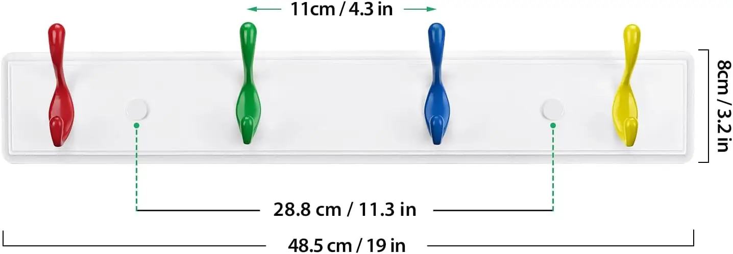 

Настенная вешалка для одежды, детский настенный органайзер для шкафа, ванной, спальни, прихожей, коридора, фойе, сверхпрочная двойная вешалка