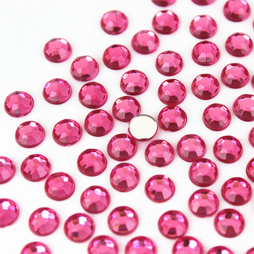 Micui  Round Acrylic Non Hotfix Rhinestone Flatback Crystal AB 3D Nail Art Rhinestones For Nail Art Garment Decorations MC258