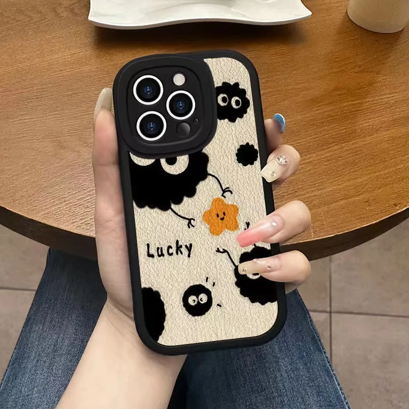 Cute Cartoon Briquette Back Covers for iPhone 15 Pro Max 14 Plus 13 12 11 Pro max On iPhone XR X XS Max Se2020 Anti Knock Cases