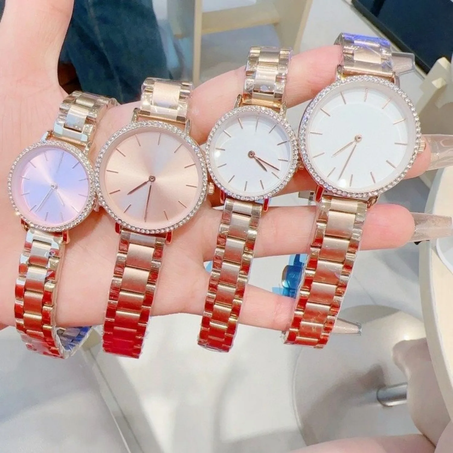 

Famous Watch For Women Original Movement Luxury Ladies Rhinestone Wristwatch Diamond Reloj Mujer