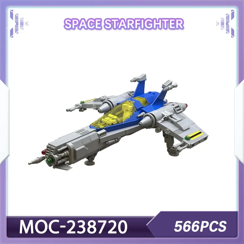 

Набор строительных блоков Escort Craft Space Starfighter MOC-238720, модель космического военного военного космического корабля, Рождественский подарок