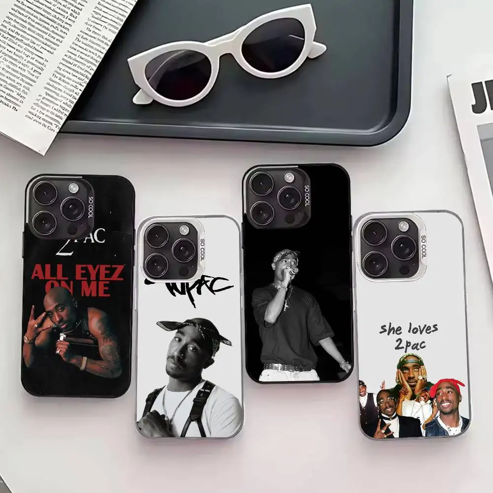 

Rapper 2pac S-Singer T-Tupac Phone Case For iPhone 17,16,15,14,13,12,11 Plus,Pro Max,XS,Colored silver phone case