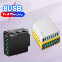 8 Ports USB Fast Charging Phone Charger Adapter For iPhone Samsung Xiaomi Huawei Multi Ports 120W USB Wall Cha