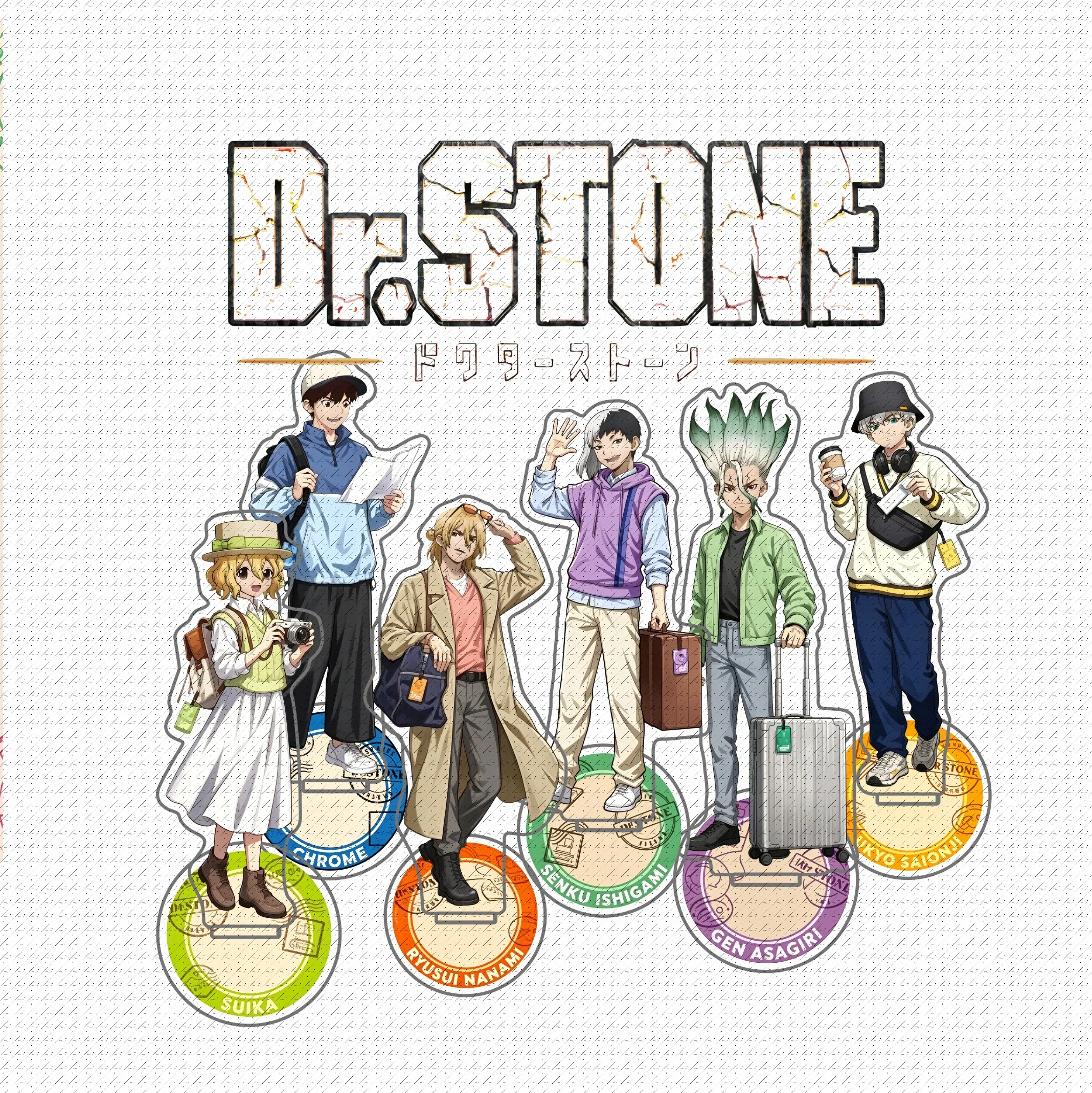 Anime Dr.stones Hyoga Kuromu Ukyo Asagiri Ishigami Senku Nanami Ryusui Acrylic Stand Figure Doll Keychain Model Cosplay Fan Gift