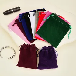 50pcs/lot 20x30 cm Black/Gray/Blue/Red/Coffee/White Big Drawstring Velvet Bags Pouches Gift Bags Book Bag Can Customize Logo