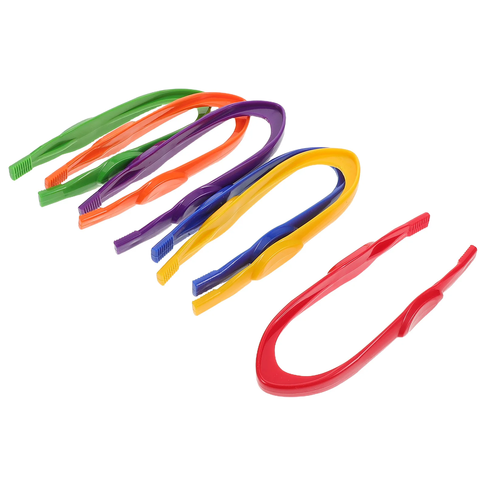 

6Pcs Children Colorful Plastic Tweezers Large Grip Montessori Fine Motor Skills Sensory Bin Preschool Science Observation Tools