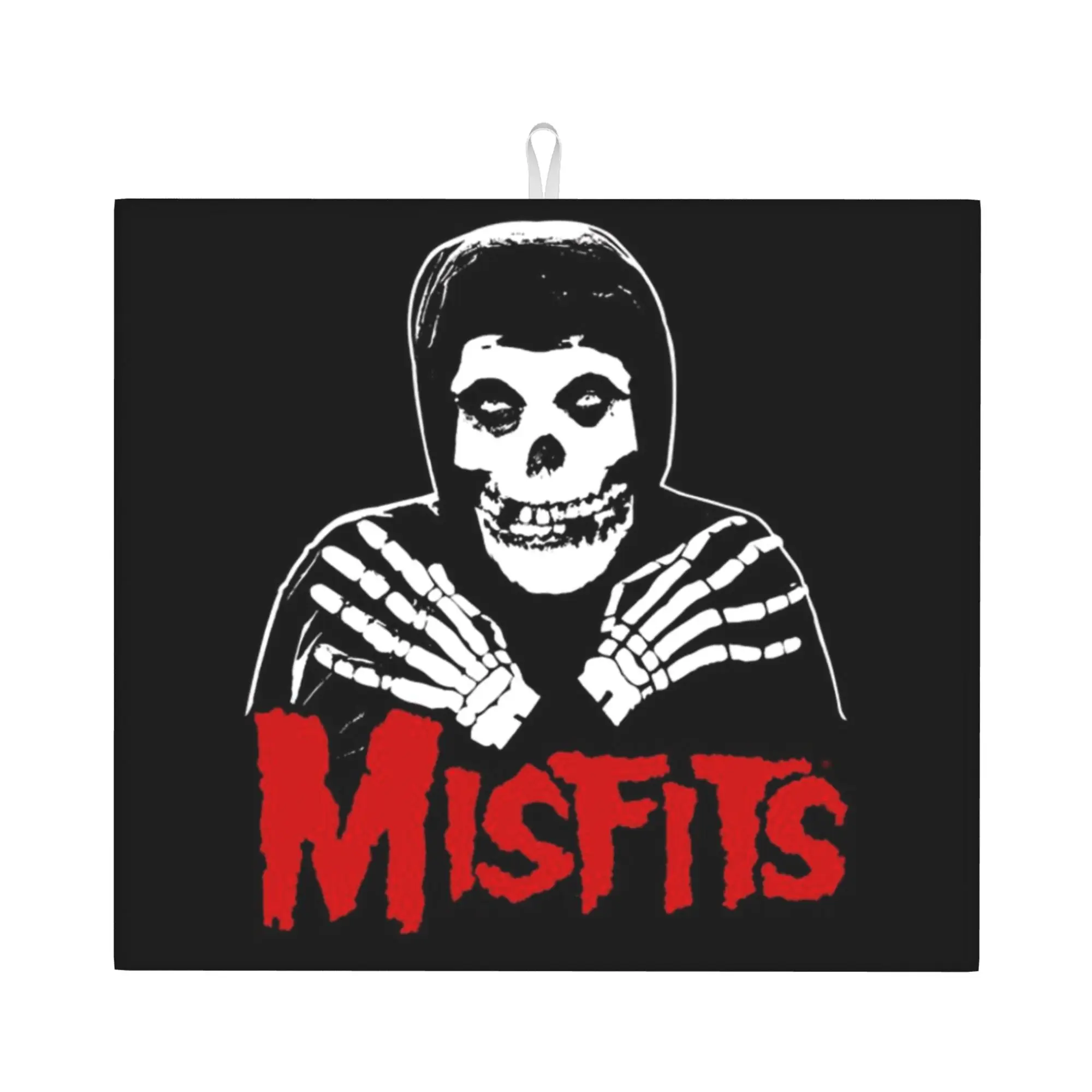 Drying Mat For Kitchen Punk Rock Band Misfits Water Absorbent Waterproof Reusable  On Slip Kitchen Counter Protector Mat