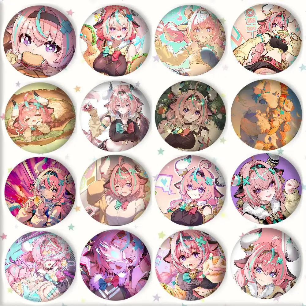 Anime-Spiel Genshin Impact Varesa Abzeichen Runde Kunstbrosche Kleidung Rucksack Accessoires Reversnadel Laserh