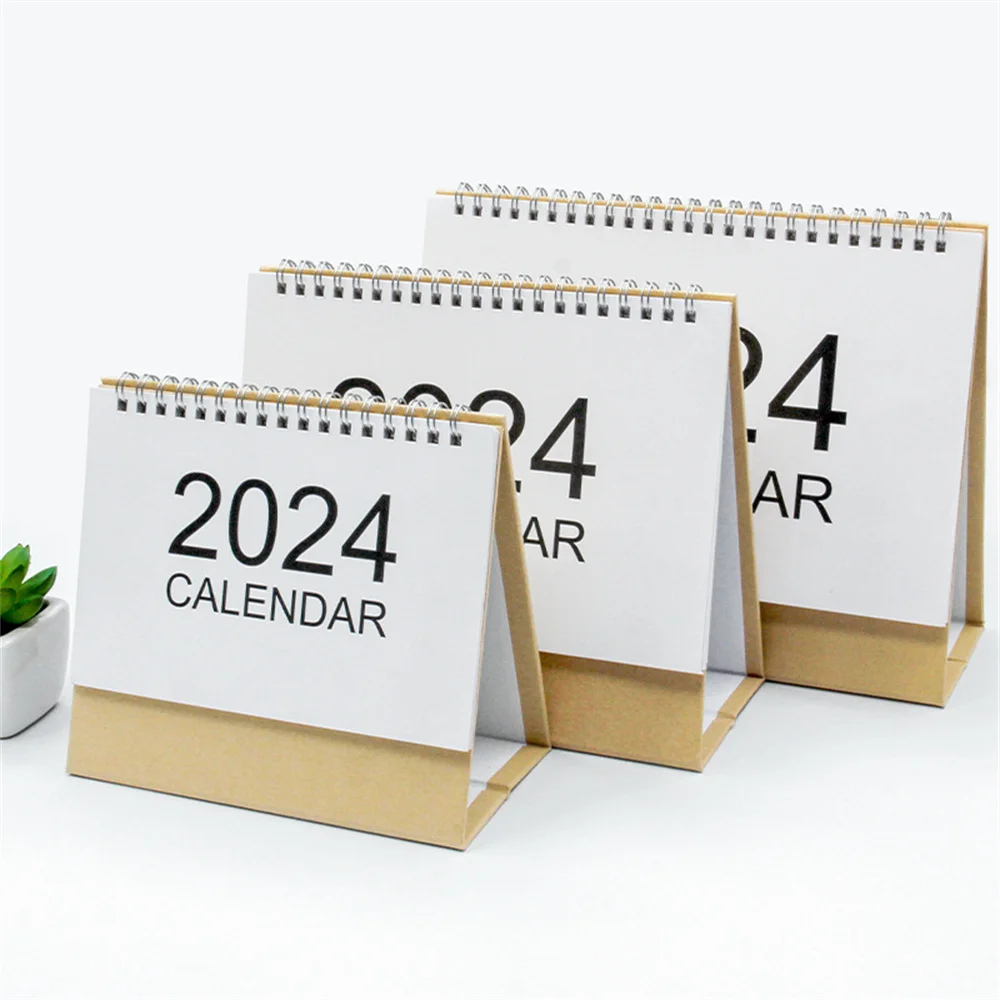 2024 Desktop Calendar Stand Up Year Calendar Daily Scheduler Monthly Folding Flip Calendar Office School Home Desktop Supplies