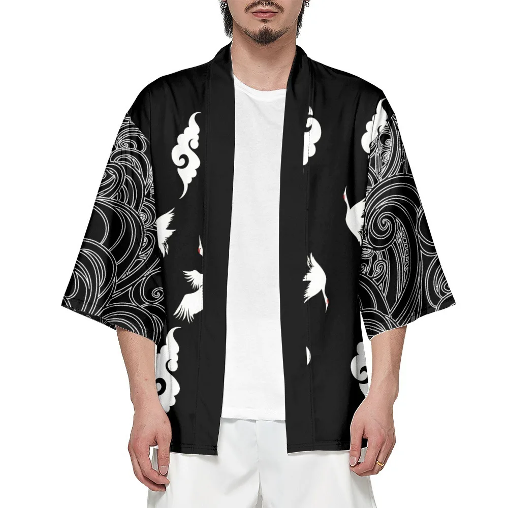 Samurai Sword Japanese Cardigan Harajuku Kimono Women Men Cosplay Costume Yukata Tops Large size S-5XL