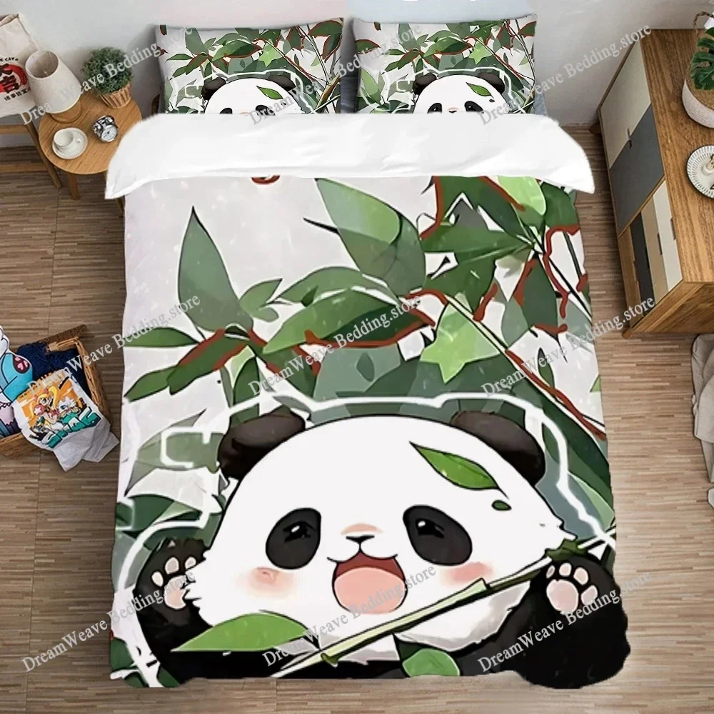 

Quilt Cover Set Art Bedding Set Double Size Duvet Covers Queen Bed Comforter Sets Fashion Pillowcase Panda Cute Kawaii Linen741