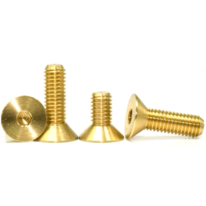 DIN7991 Brass Hex Socket Countersunk Head Screws, High Conductivity Copper Bolts for RC Car Drone Frame Fastening