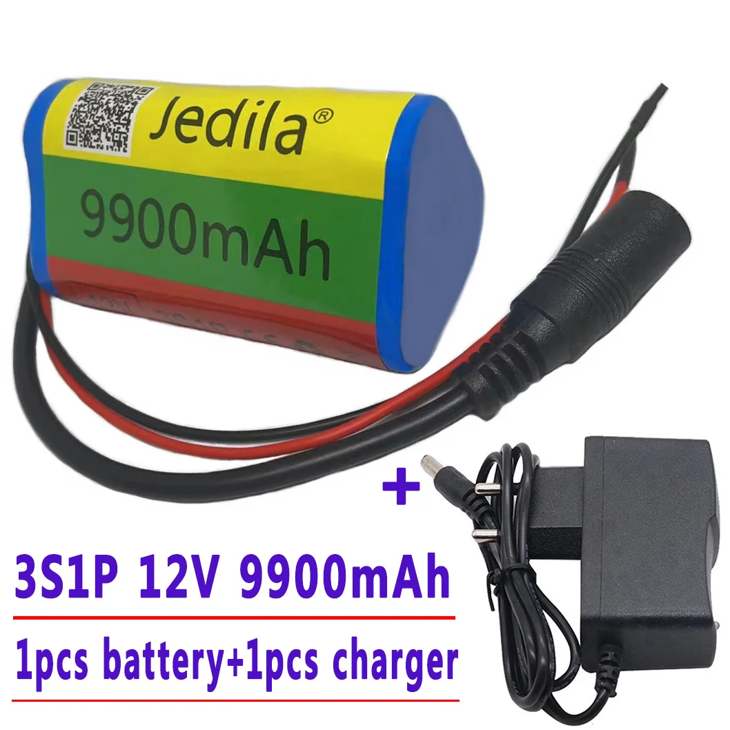 100%.New.12V.9900 mAh.3S1P.Batterie Au Lithium.18650.Batterie Au Lithium Pack Protection Conseil Rechargeable.1A Chargeur..