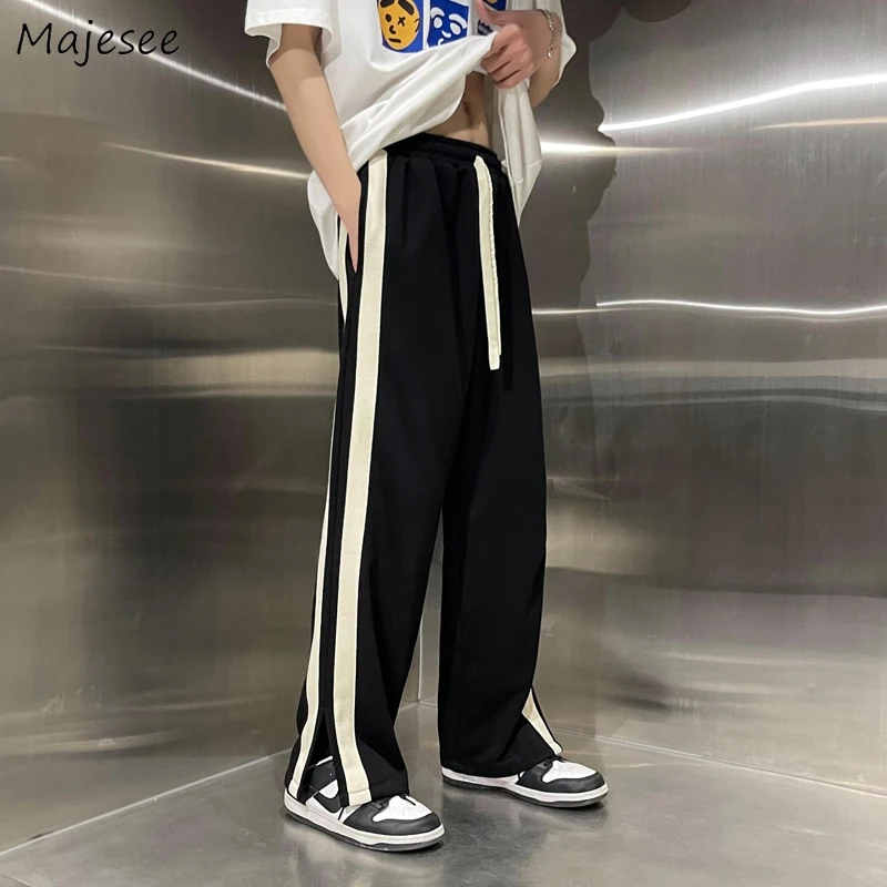 

Casual Pants Men Summer All-match Fashion Black High Street Hip Hop Ulzzang College Teens European Stylish Handsome Drawstring