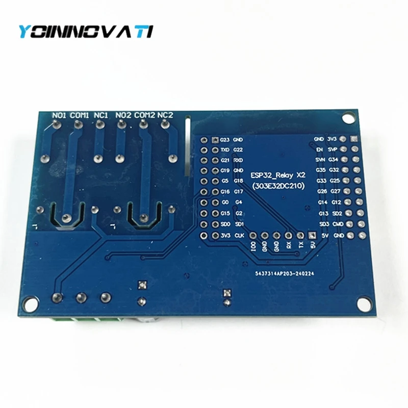 YT 1pcs ESP32 5V 12V Relay Board Dual Channel Wireless WIFI Relay Module ESP32-WROOM Development Board DC5-60V