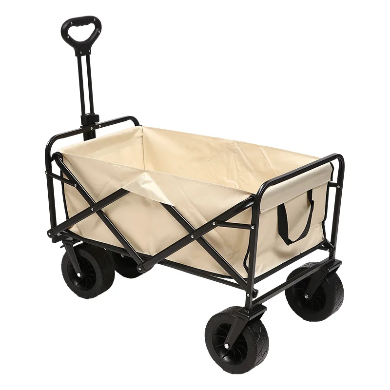 Multi-Function Shopping Cart Household Camping Beach Fishing Wagon 4 Wheels Portable Folding wagon