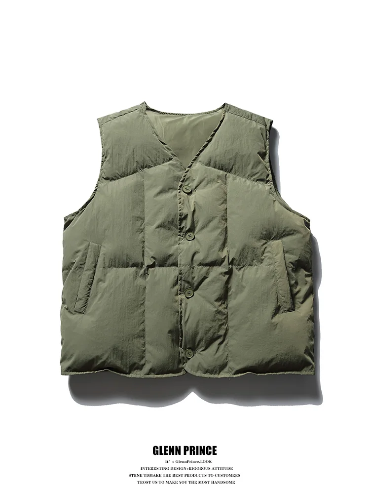 

GPstudio Японский ретро-жилет без подкладки из хлопка, мужской, осенне-зимний, для активного отдыха, рабочая одежда, теплый жилет с наплечными подушками