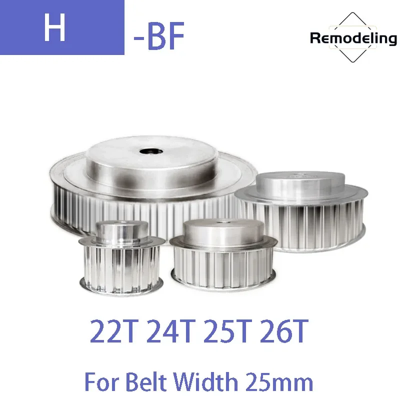 

1pcs H BF Timing Pulley Aluminum Alloy 22T 24T 25T 26T Synchronous Wheel For Belt Width 25mm Bore 14mm - 30mm