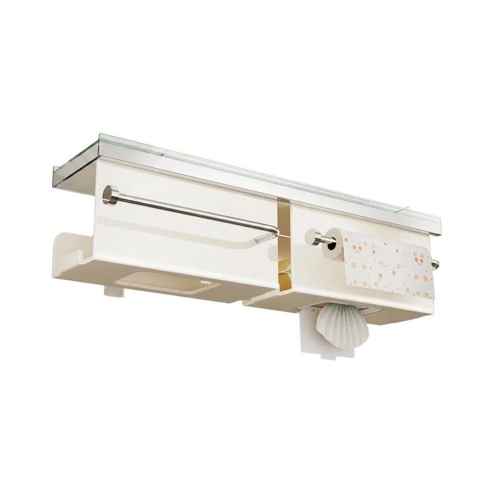 Sturdy Carbon Steel Paper Towel Holder Designed for Vertical Storage on Smooth Surfaces Without Drilling or Damage