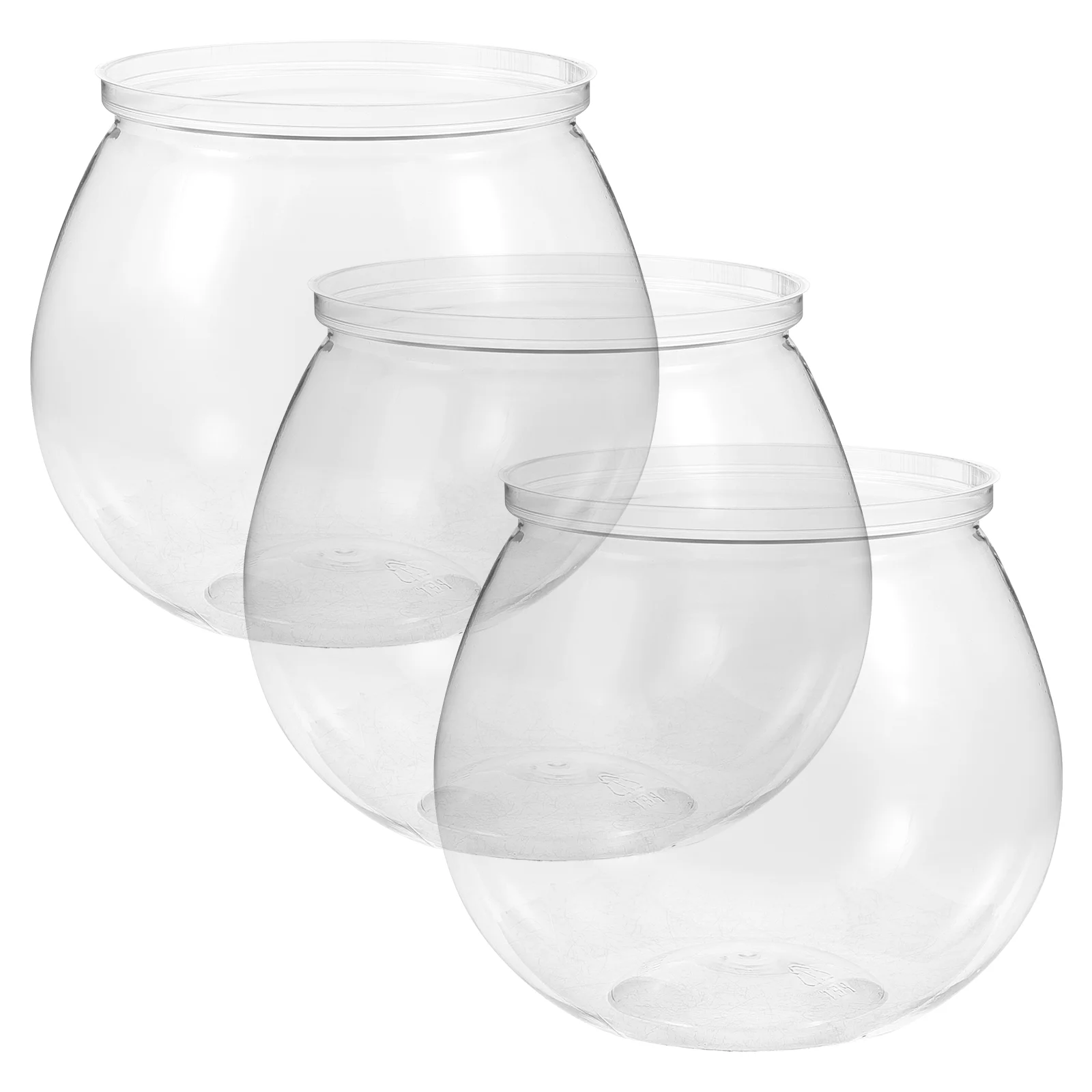 3 Pcs Goldfish Bowl Break-resistant Tank for Aquarium Vase Transparent Aquariums Tanks The Pet Bowls Clear Practical