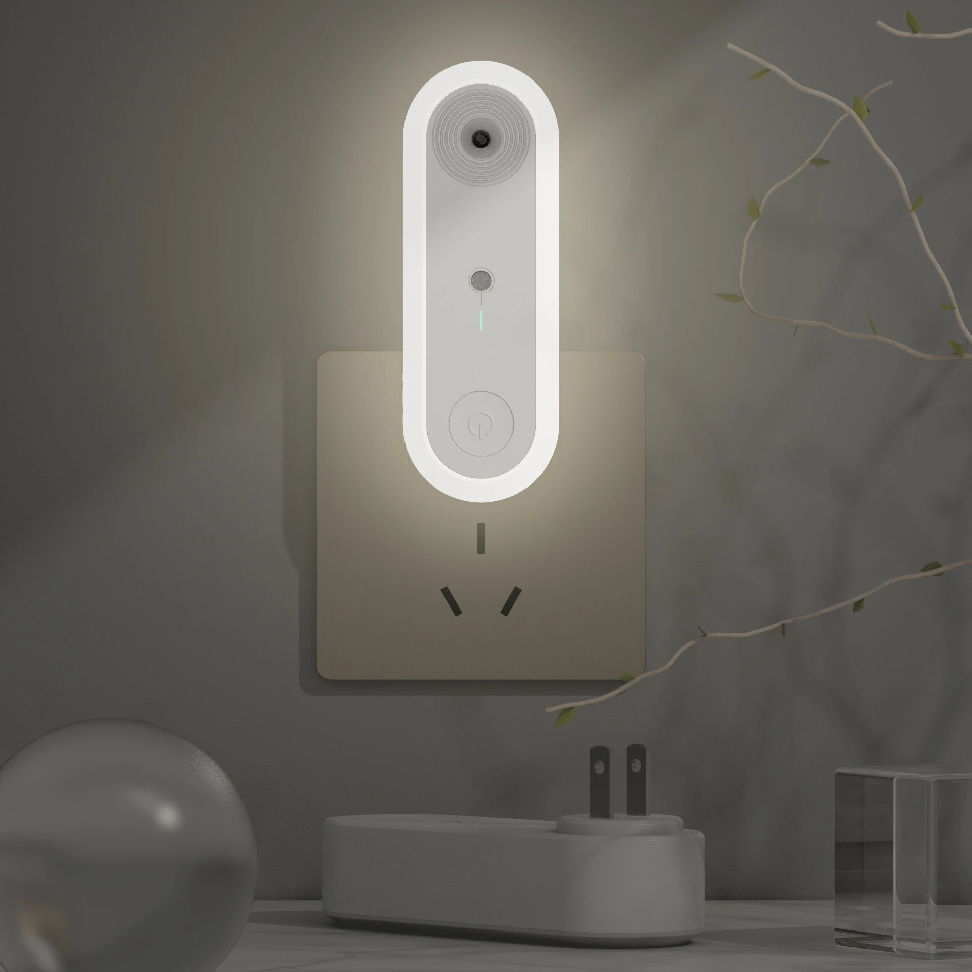 Warm White Multifunction Air Purifier LED Night Light Sensitive Sensor Baby Living Room Deodorization