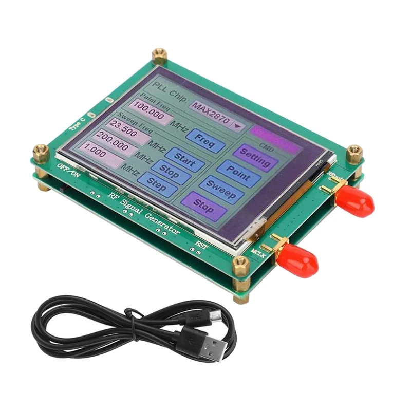 MAX2870 23.5Mhz-6000Mhz RF Signal Source Generator Module High Stability Low Noise LCD Display Signal Sensor Meter Easy To Use