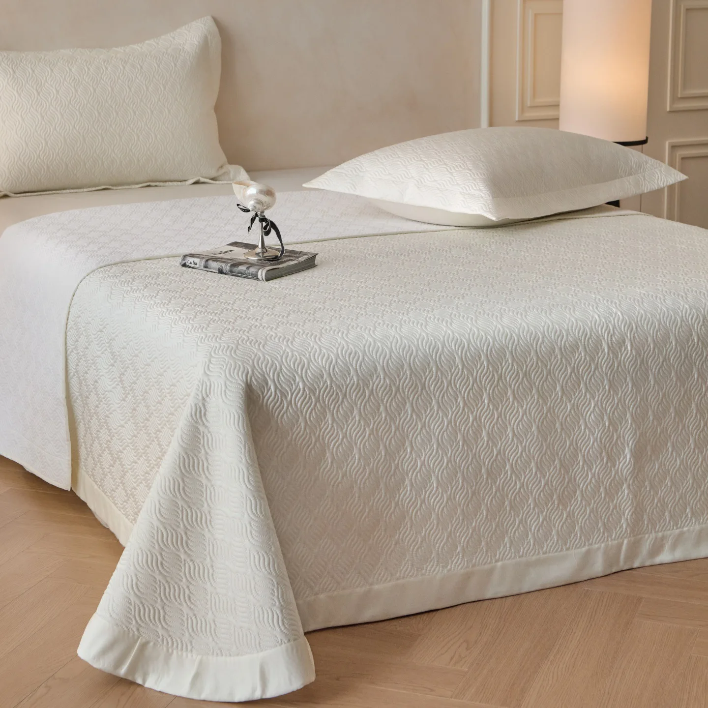 

3-Piece Cooling Lyocell Quilt Bedspread Set Lightweight Summer Bed Cover Solid Color King Queen Size Home Bedding Blanket