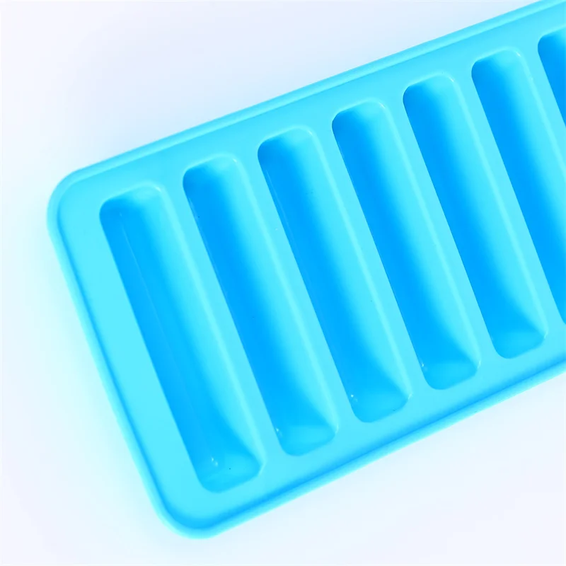 10 Grids Stick Shape Ice Tray Non-Stick Easy Release Push Popsicle Out Cylinder Silicone Ice Cube Tray Jelly Chocolate Mold