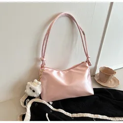 Casual Plain Chain with Lining Hardwearing Small Shoulder Bag for Women