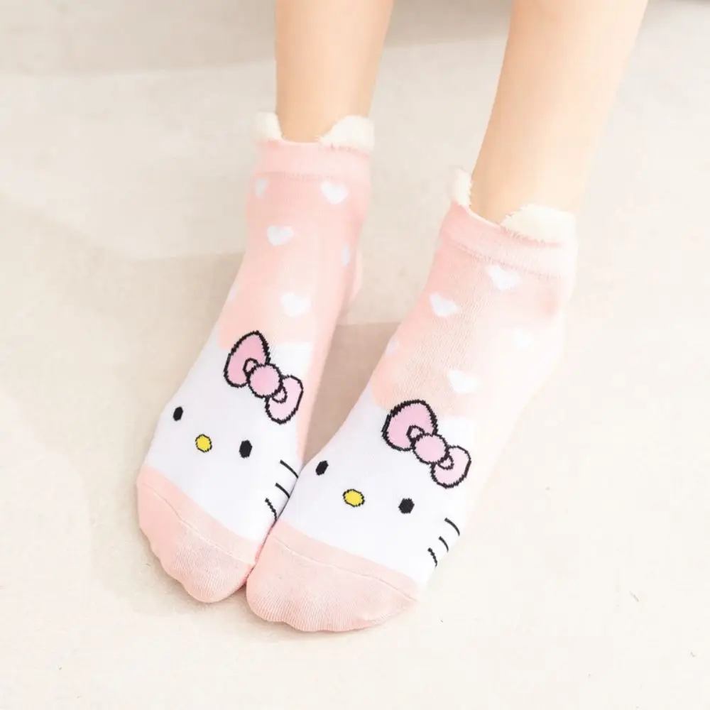 Sanrio Socks Woman My Melody Kuromi Hello Kitty Calcetines Anime Character Cute Short Harajuku Cotton Casual Girls Socks