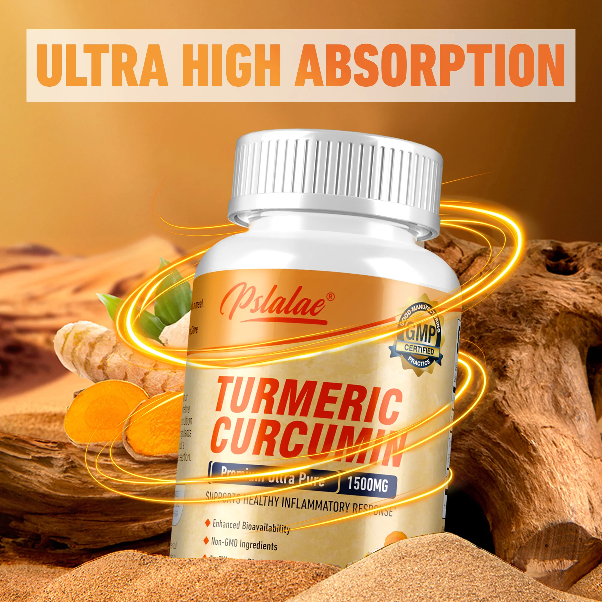 Kurkuma Kurkumin - Antyoksydant, wspiera zdrowie serca, zmniejsza ból stawów, poprawia trawienie - z ekstraktem z czarnego pieprzu 1500 mg