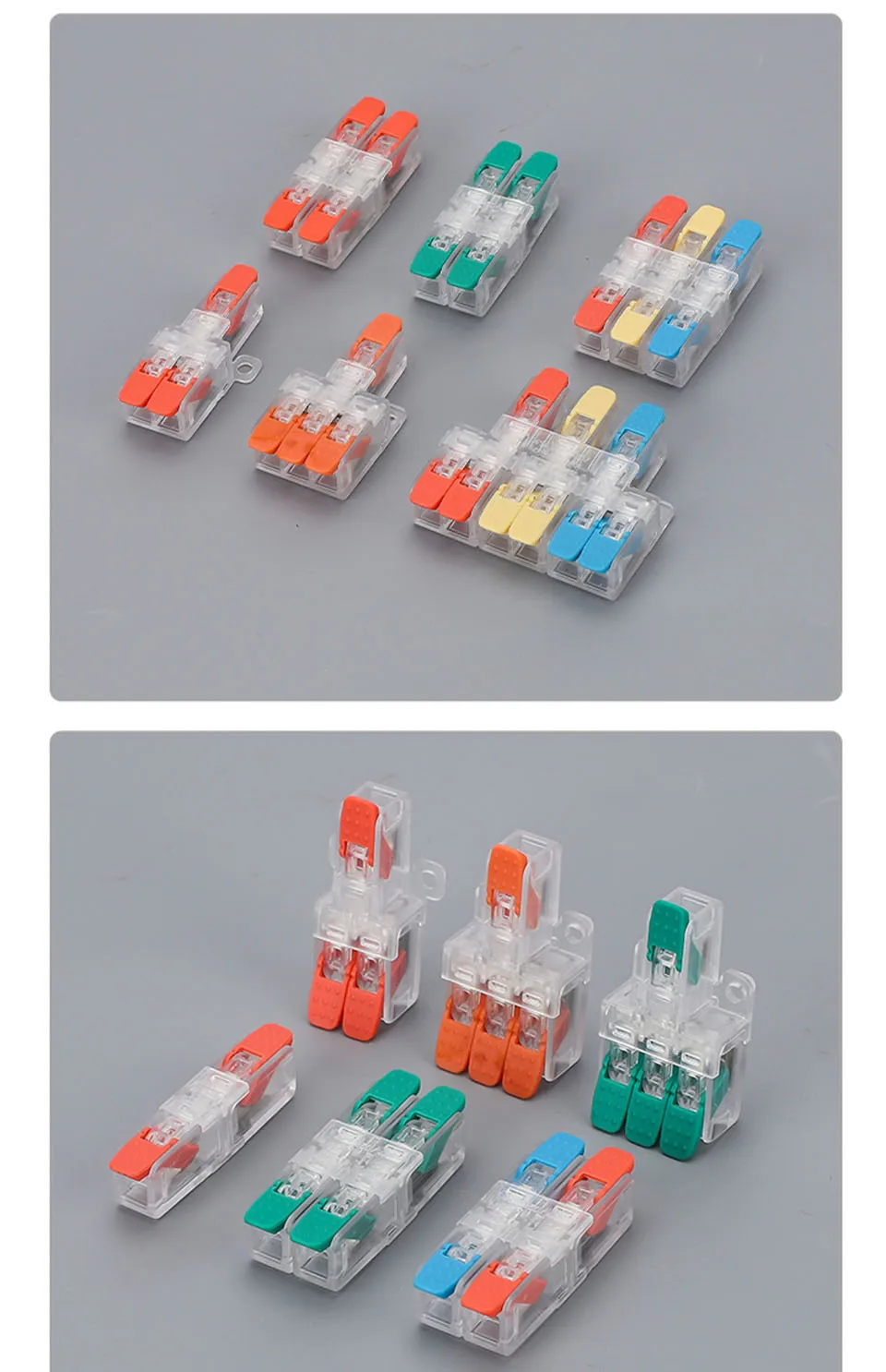 Schnellverdrahtungsklemme, einsteckbarer Drahtverbinder, Splitter, Mini, universeller Hochleistungs-Stoßklemmenblock, LED-Licht, 1, mehrere Ausgänge – Detail 9