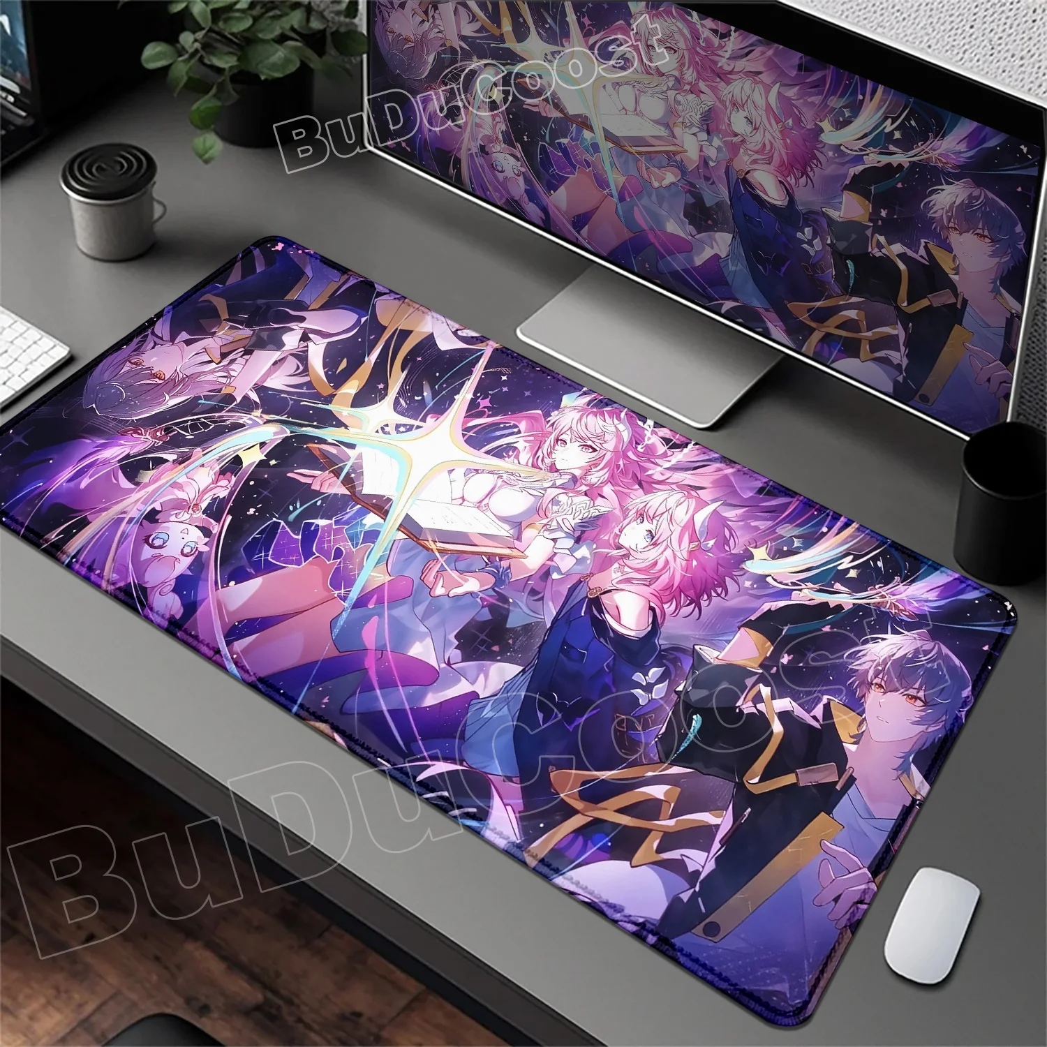 Beautiful Cute Pink Anime Cyrene Mouse Pad Honkai Star Rail Large Mousepad Computer Keyboard XXL Pc Gaming Accessories Desk Mat