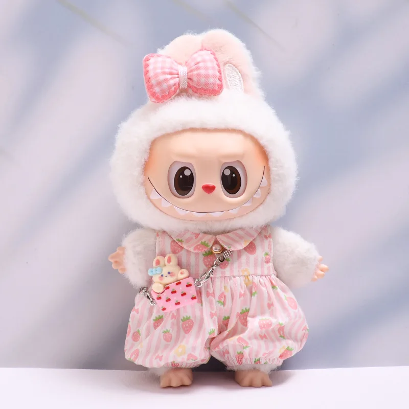 Solo vestiti per bambini Labububu 123 generazione vestiti con ciondolo tuta fragola Labububu vestiti per bambini carini.