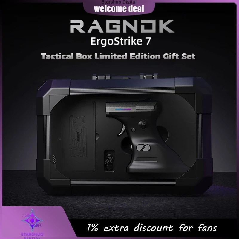 

Беспроводная мышь RAGNOK в форме пистолета для киберспорта ErgoStrike 7, специальная стрельба с настоящим возвратным отзывом, ограниченная серия PAW3395