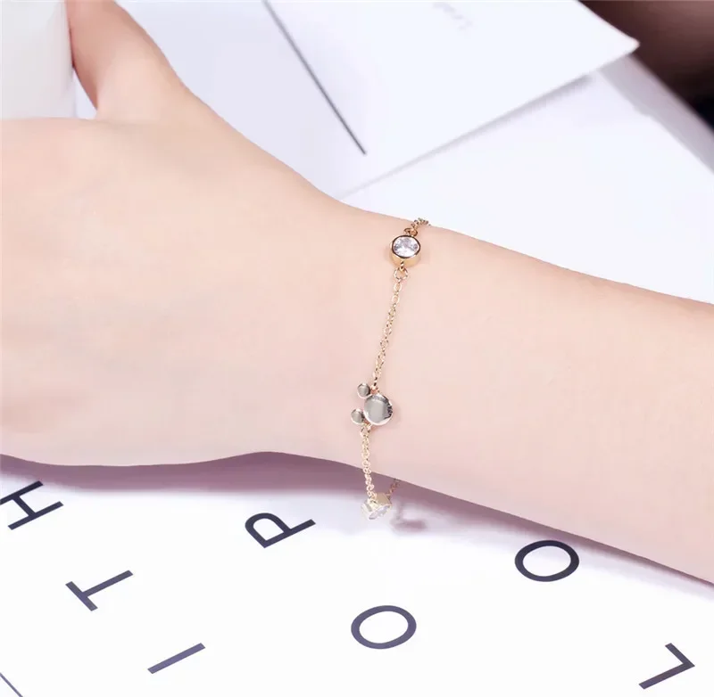 Fashion Disney Anime Figure Mickey Mouse Bracelets for Girls Jewelry Cartoon Mickey Minnie Bracelet Kids Birthday Gift view 4