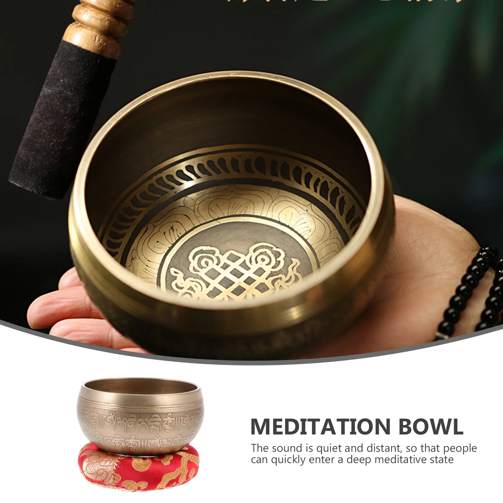 

1 set Meditation Singing Bowl Set Finish Handcrafted Sound Therapy Tool For Relaxation Stress Relief Buddhist Bowl Yoga