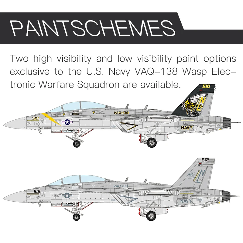 MENG ประกอบชุด LS-019 โบอิ้ง EA-18G Growler สงครามอิเล็กทรอนิกส์โจมตีเครื่องบิน 1/48