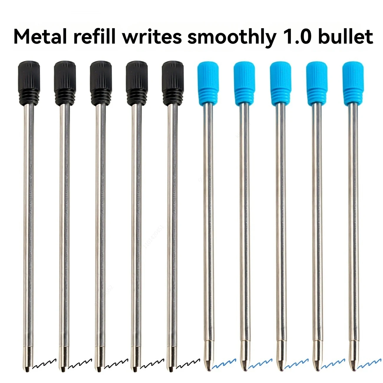 0.7mm Medium Tip Ballpoint Refill Rods 30-100 Pack, Multi Sizes 7/8.2/11.5cm Black Blue Ink for Daily School Office Writing