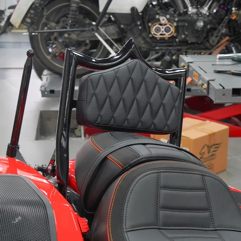 Motorcycle Passenger Backrest Aluminum Black Chrome Rear 4 Point Docking Kit Easy Install Fit Touring 121 117 Street Road Glide