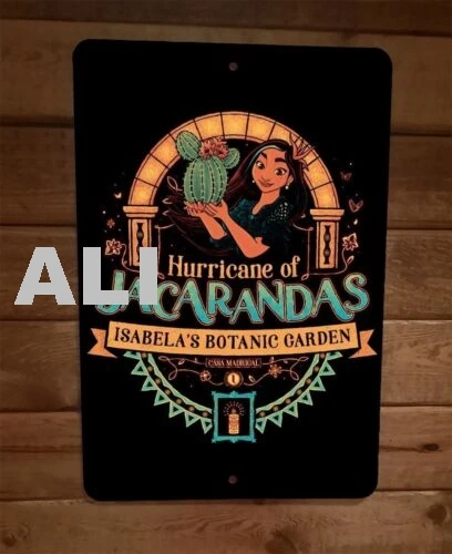 Isabelas Botanic Encanto Garden 8x12 Metal Wall Sign Hurricane of Jacarandas sign