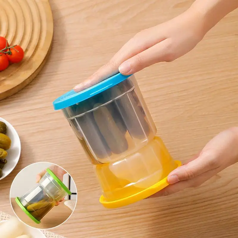 Upside-Down Pickle Jar Pickle Storage Keeper Airtight Pickle Organizer Jar Food-Grade Pickle Storage Keeper With Strainer For