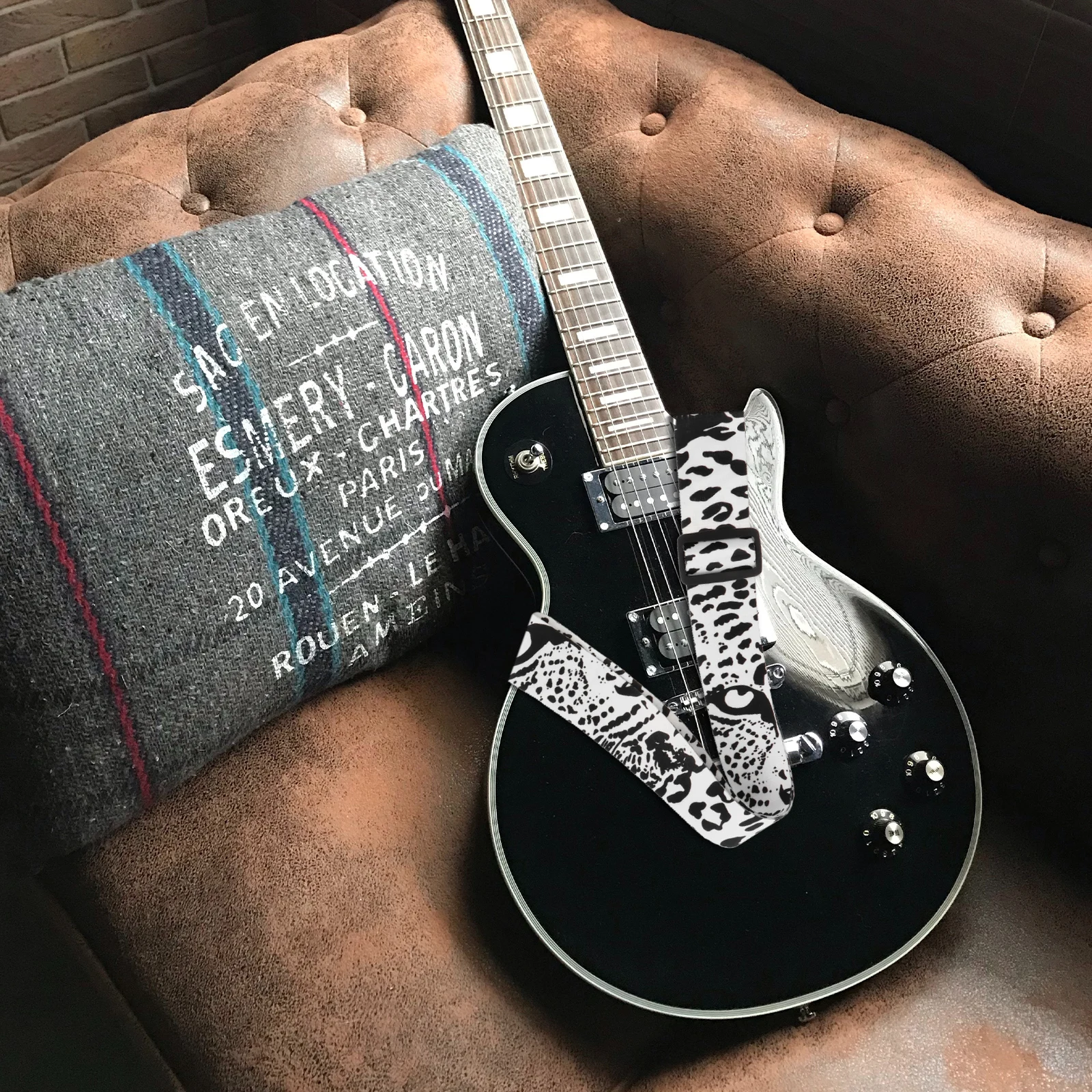 

Super Thick Guitar Strap Electric Straps Polyester Printed Webbing Instrument Belt