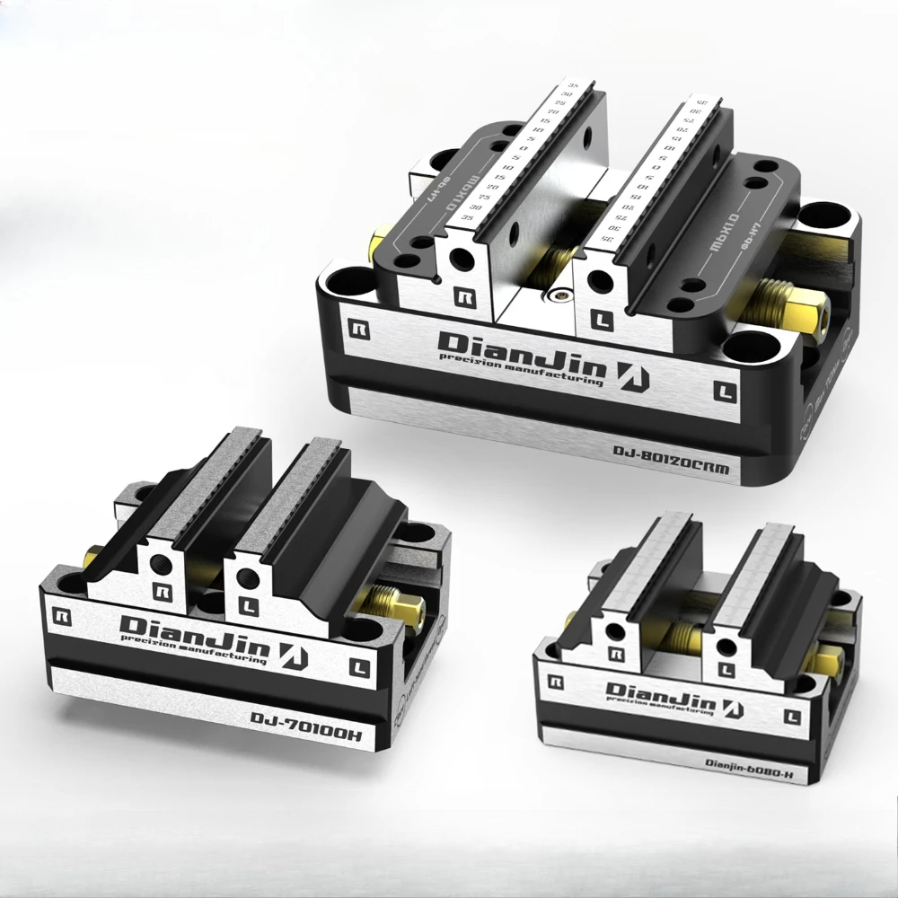 4-5 Axis Fixture Self-centering Vise Positive Paired with Zero Point Quick Change Four Axis L-block Bridge Board