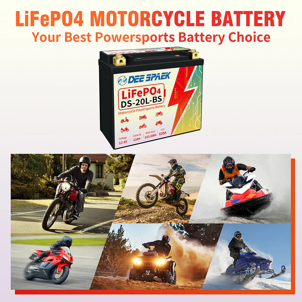 Europe Stock Lithium Motorcycle Starter Battery 7A-BS For Scooter 12.8v 260CCA LiFePO4 Motorbike Battery YTZ7A-BS