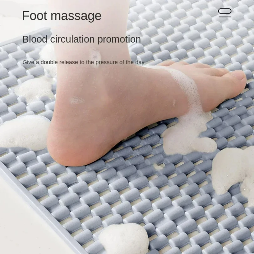 Non-Slip PVC Bathroom Floor Mat - Waterproof Shower Room Anti-Skid Foot Pad Bath Mat for Bathroom Rug Toilet Carpet