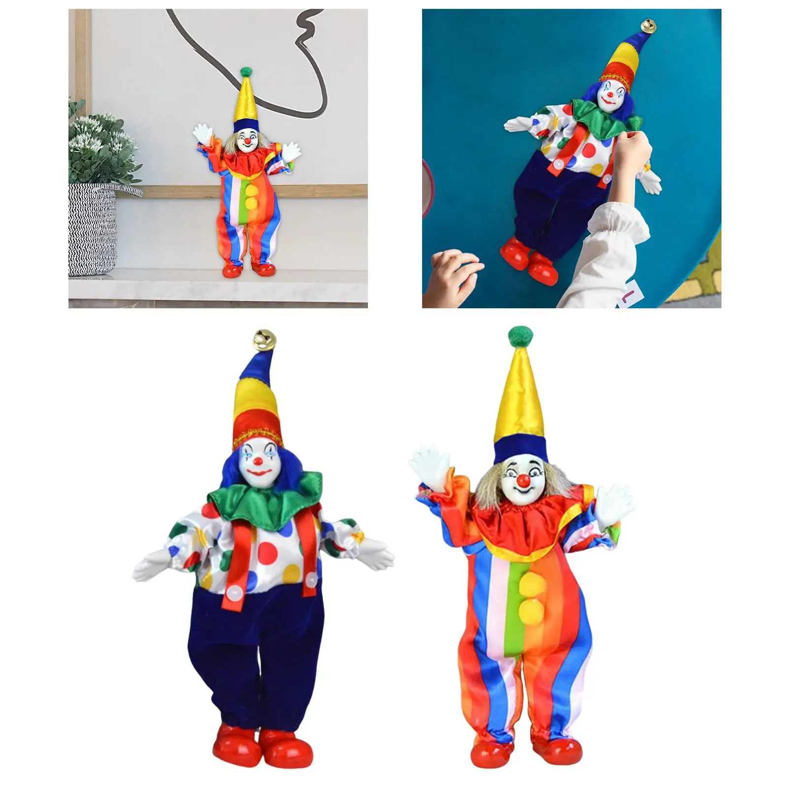 Clown Doll Desk Ornaments Home Decoration for Holiday Collections Game Prop